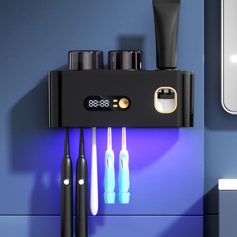 UV Smart Toothbrush Holder With Automatic Toothpaste Dispenser – Wall-Mounted Multifunctional Electric Toothbrush Organizer For Bathroom And Home Use
