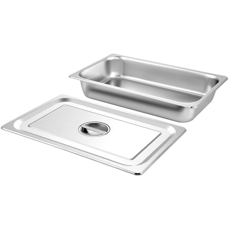 paquete de 4 bandejas para cocción al vapor: bandeja profunda estándar y bandeja profunda para alimentos, bandeja de horno de acero inoxidable, bandejas para hotel, bandeja antiatasco para alimentos
