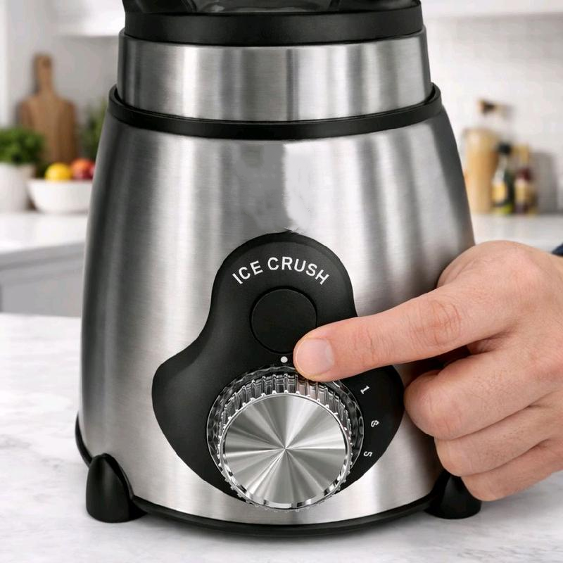Batidora de Vaso 1000W 4500 RPM con 4D Vortex Spoiler y 6 Aspas de Acero Inoxidable para Batidos y Smoothies
