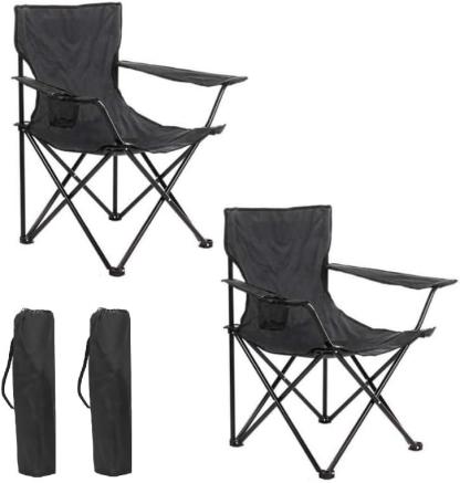 Silla Playa o Camping PACK 2 con Funda de Transporte y Asas Plegable Estructura de Metal Asiento Impermeable Medida 50 x 50 x 80 cm Aluminio Resistente al Desgaste y Deterioro muebles de camping