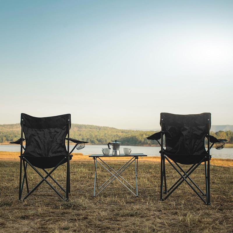 Silla Playa o Camping PACK 2 con Funda de Transporte y Asas Plegable Estructura de Metal Asiento Impermeable Medida 50 x 50 x 80 cm Aluminio Resistente al Desgaste y Deterioro muebles de camping
