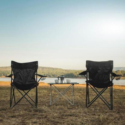 Silla Playa o Camping PACK 2 con Funda de Transporte y Asas Plegable Estructura de Metal Asiento Impermeable Medida 50 x 50 x 80 cm Aluminio Resistente al Desgaste y Deterioro muebles de camping