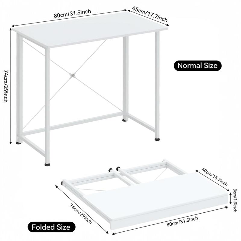 Oferta Mesa Escritorio Plegable, Mesa Ordenador, Compacto sin ensamblaje, Mesa de Estudio para Casa Oficina, Escritorio para computadora Manualidades, 80 x 40 x 75 cm