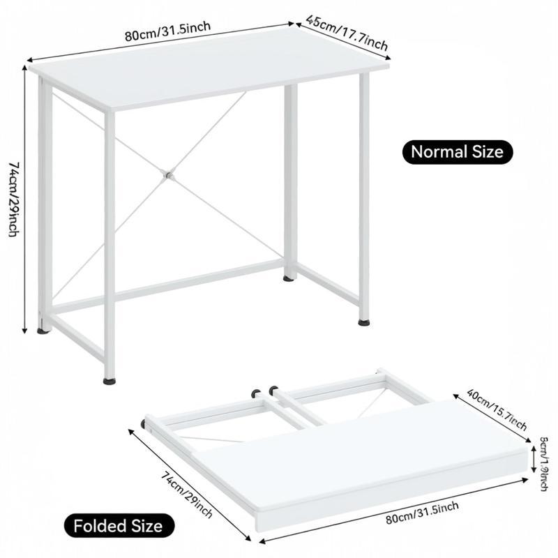 Oferta Mesa Escritorio Plegable, Mesa Ordenador, Compacto sin ensamblaje, Mesa de Estudio para Casa Oficina, Escritorio para computadora Manualidades, 80 x 40 x 75 cm