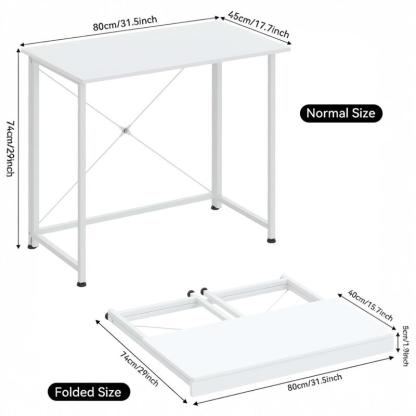 Oferta Mesa Escritorio Plegable, Mesa Ordenador, Compacto sin ensamblaje, Mesa de Estudio para Casa Oficina, Escritorio para computadora Manualidades, 80 x 40 x 75 cm