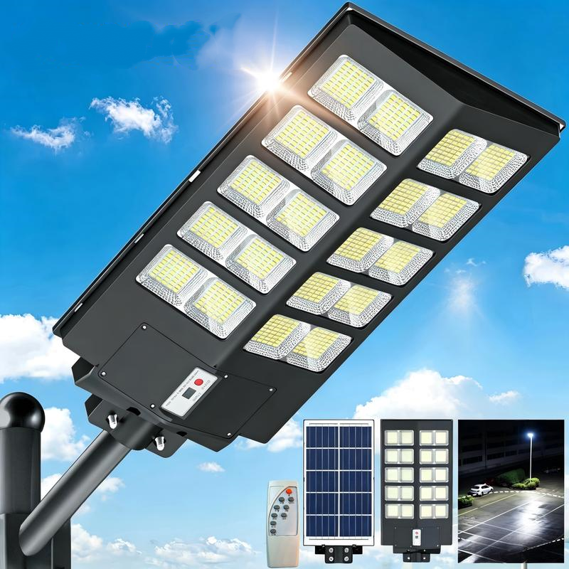Lámpara solar LED para exteriores con sensor de movimiento y 3 modos; luz de seguridad para pared ideal para jardín, patio o porche; resistente al agua (IP65) y con control remoto.