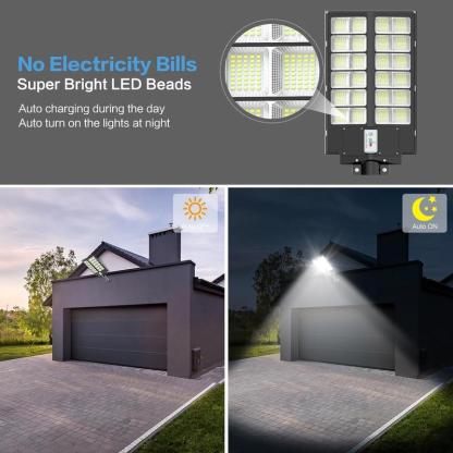 Lámpara solar LED para exteriores con sensor de movimiento y 3 modos; luz de seguridad para pared ideal para jardín, patio o porche; resistente al agua (IP65) y con control remoto.