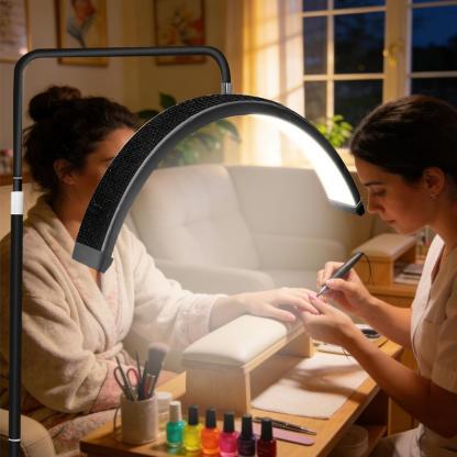 Lámpara de Belleza Semicircular LED | 3 Temperaturas de Luz | Altura Regulable 138-185cm | Rotación 360° | Para Esteticistas, Tatuadores y Manicuristas galaxy projector light