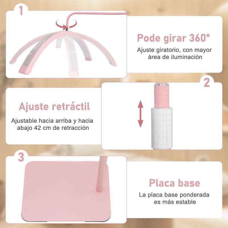 Lámpara de Belleza Semicircular LED | 3 Temperaturas de Luz | Altura Regulable 138-185cm | Rotación 360° | Para Esteticistas, Tatuadores y Manicuristas galaxy projector light