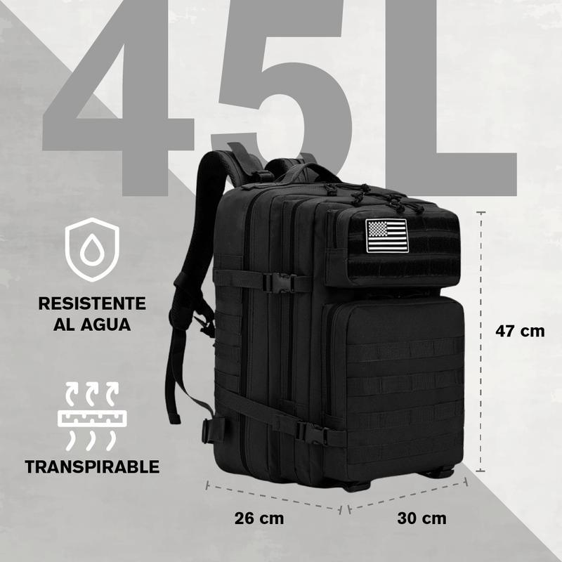 Mochila hombre Militar | 45L Ideal para Gimnasio, Cabina Viaje,Camping, Mochila Táctica | Carga pesada, Bolsillo Interno | Mochila Supervivenvia y Montañismo