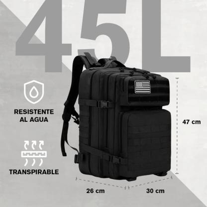 Mochila hombre Militar | 45L Ideal para Gimnasio, Cabina Viaje,Camping, Mochila Táctica | Carga pesada, Bolsillo Interno | Mochila Supervivenvia y Montañismo