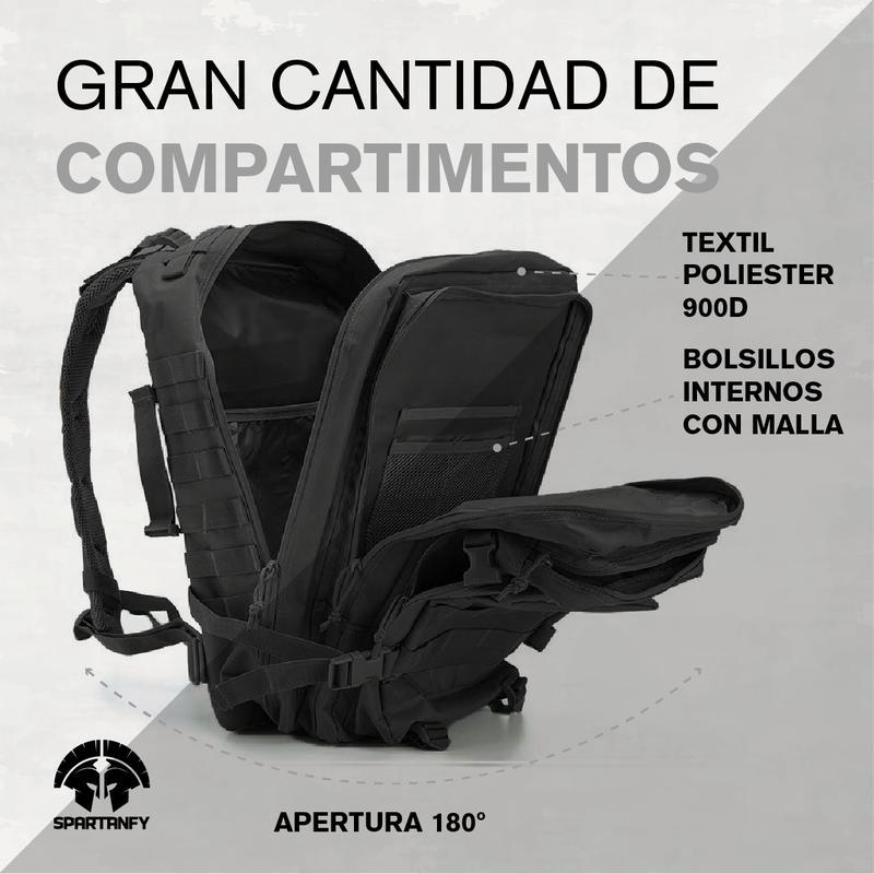 Mochila hombre Militar | 45L Ideal para Gimnasio, Cabina Viaje,Camping, Mochila Táctica | Carga pesada, Bolsillo Interno | Mochila Supervivenvia y Montañismo