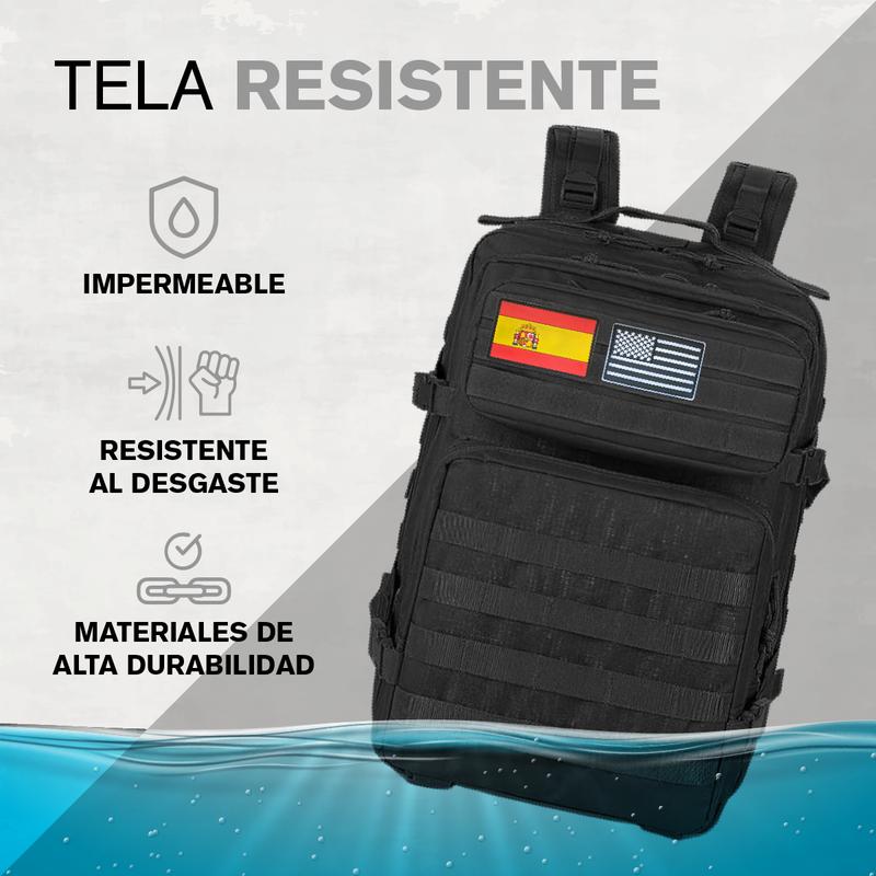 Mochila hombre Militar | 45L Ideal para Gimnasio, Cabina Viaje,Camping, Mochila Táctica | Carga pesada, Bolsillo Interno | Mochila Supervivenvia y Montañismo