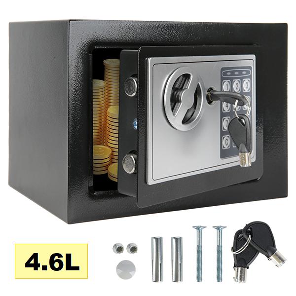 Caja Fuerte Digital de 4.6L con Teclado Electrónico Seguridad de Acero Construcción para Hogar Oficina Hotel con Cerradura de Llave