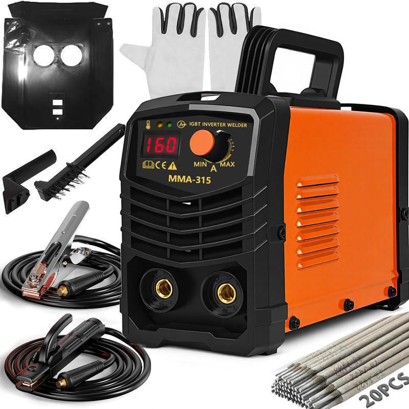 Kit de mini soldadora de varilla de 110 V - Máquina de soldar portátil de mano con inversor IGBT, pantalla digital, arranque en caliente, fuerza de arco, antiadherente, herramientas para bricolaje en el hogar, aficionados al bricolaje, regalos para él, re