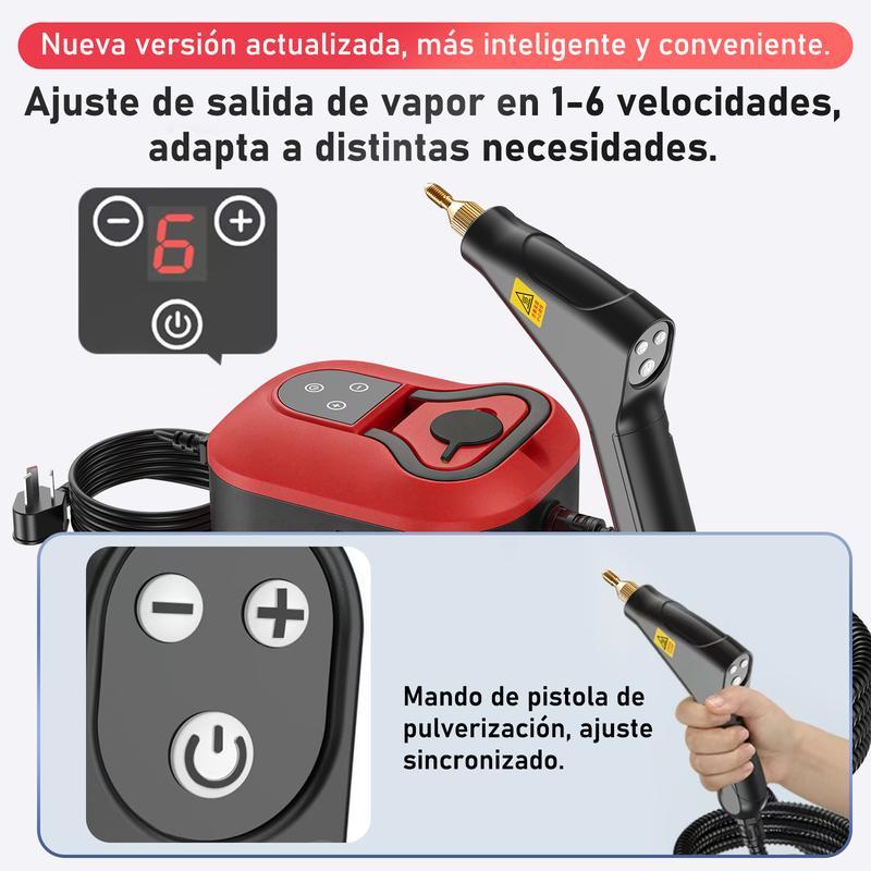 Nettoyeur vapeur portable – outil de nettoyage filaire avec 8 accessoires, niveaux réglables, chauffage rapide