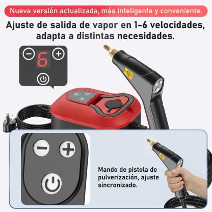 Nettoyeur vapeur portable – outil de nettoyage filaire avec 8 accessoires, niveaux réglables, chauffage rapide