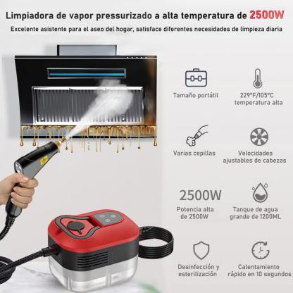 Nettoyeur vapeur portable – outil de nettoyage filaire avec 8 accessoires, niveaux réglables, chauffage rapide