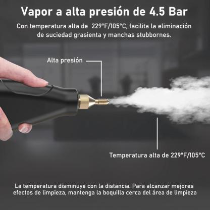 Nettoyeur vapeur portable – outil de nettoyage filaire avec 8 accessoires, niveaux réglables, chauffage rapide