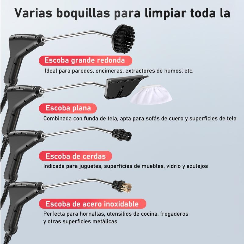 Nettoyeur vapeur portable – outil de nettoyage filaire avec 8 accessoires, niveaux réglables, chauffage rapide