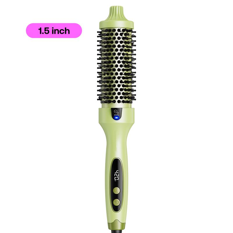 Cepillo Térmico Iónico de 38 mm (1,5"), Pantalla LED, Temperatura Ajustable 150-215°C, Antiencrespamiento, Volumen y Peinado Profesional, Voltaje Universal 120-240V