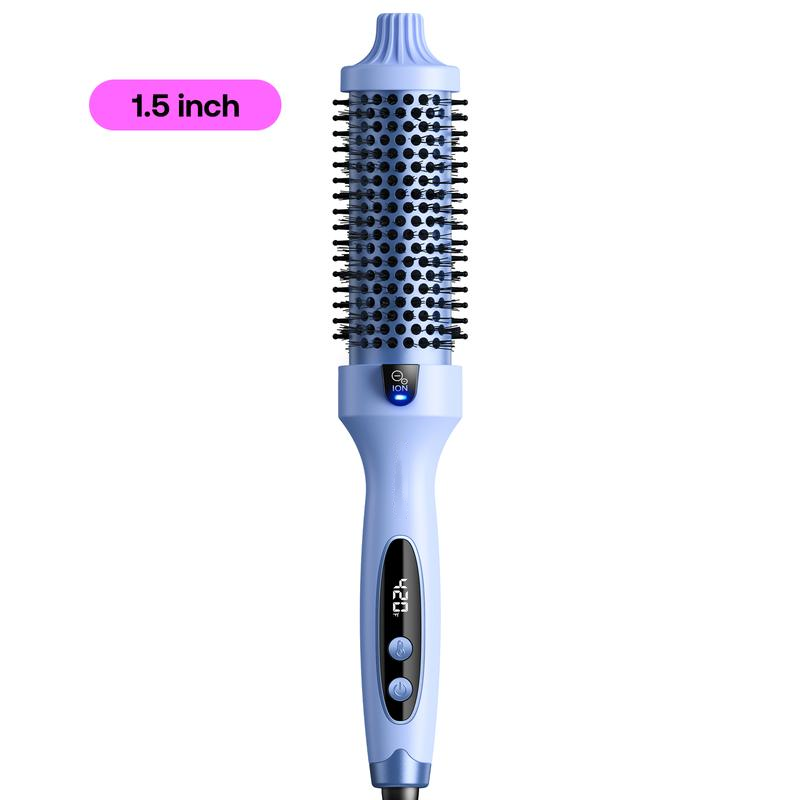 Cepillo Térmico Iónico de 38 mm (1,5"), Pantalla LED, Temperatura Ajustable 150-215°C, Antiencrespamiento, Volumen y Peinado Profesional, Voltaje Universal 120-240V