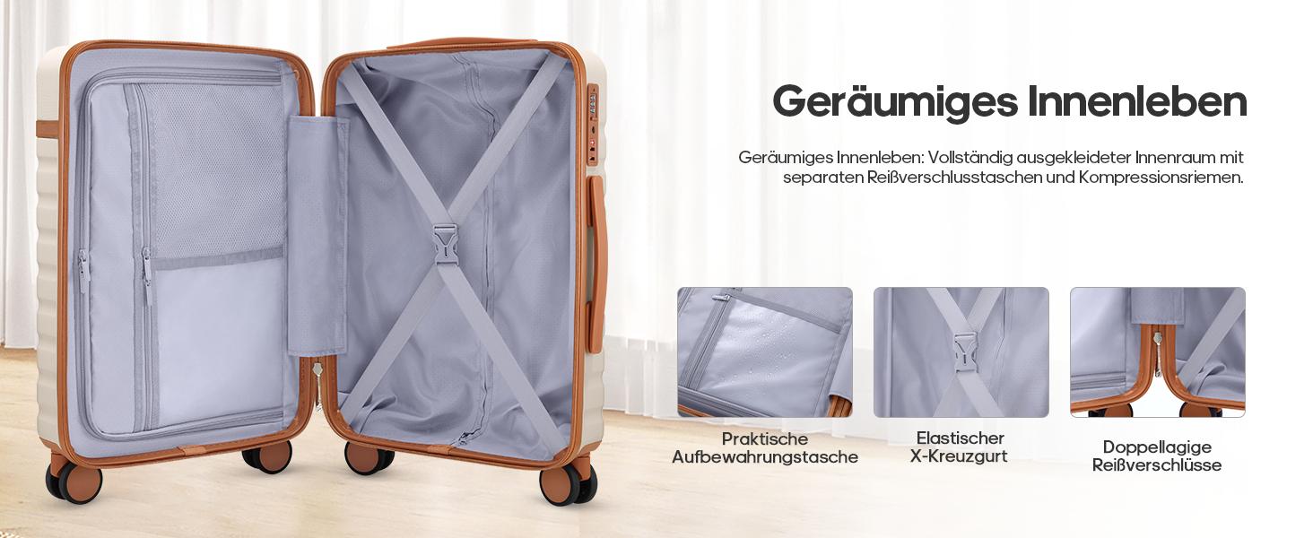 UKEIN 20" Carry On Suitcase, 3-Piece Luggage Set (24&28 inch sizes are not suitable for carry-on)& Travel Backpack, PC Hardside Spinner Luggage with TSA Lock, YKK Zipper, Lightweight Durable Suitcase for Men and Women #Summervibes, Hard Shell Luggage, Car