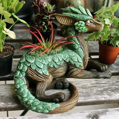 🦖Sculptural Dragon Planter