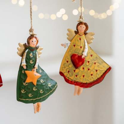 Retro Iron Art Christmas Angel Decoration