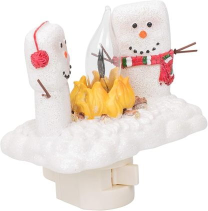 Christmas Snowman Night Light with Flame Effect | Resin Art | Hand Painted Art