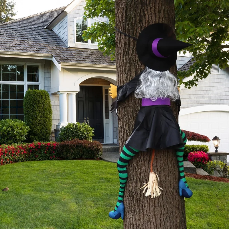 🎩Flying Witch Halloween Decoration - Witch Crashes into Tree