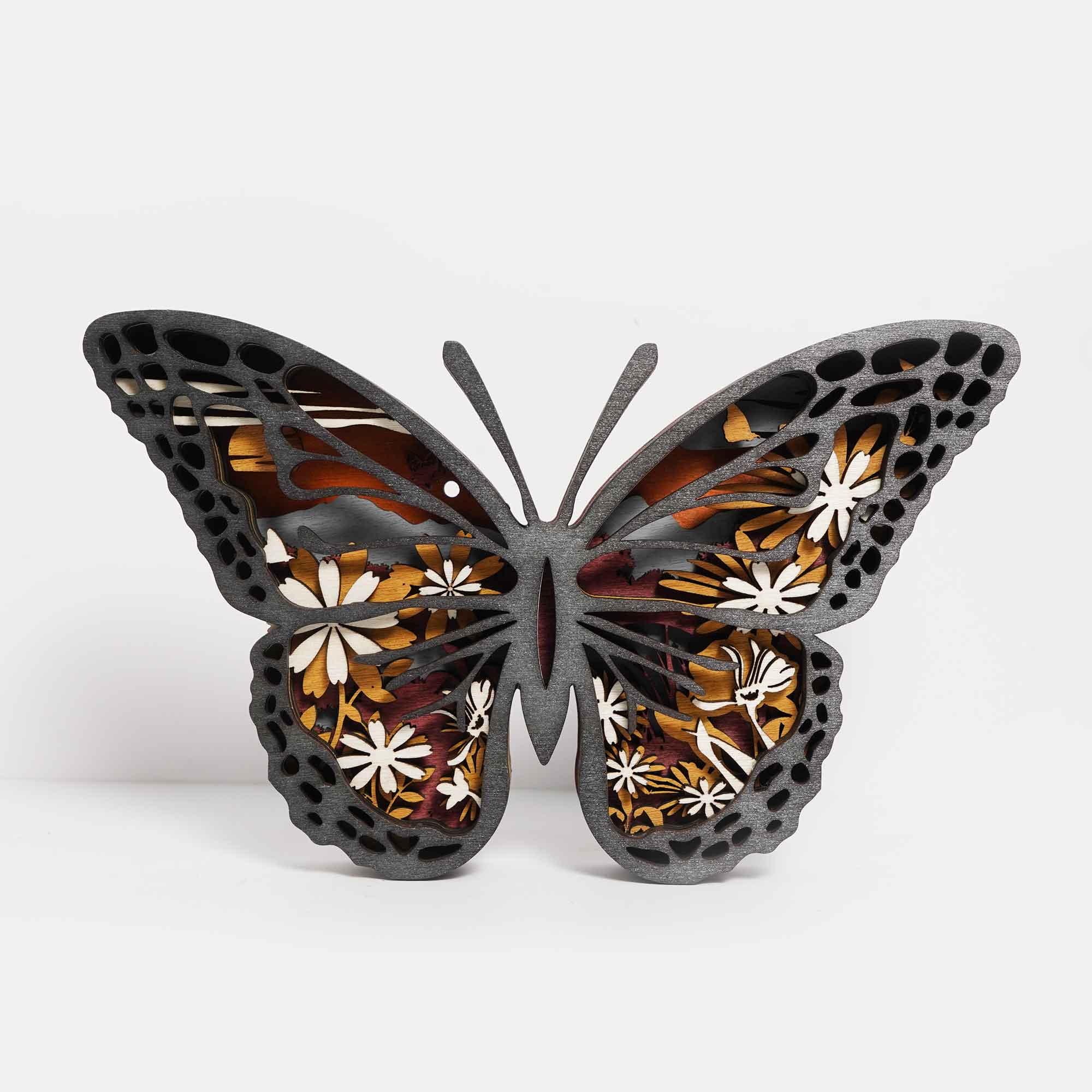Handcraft Recycled Wood Carving Gift（Butterfly）