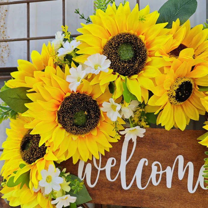 Summer Wreath Sunflower Wreath for Front Door