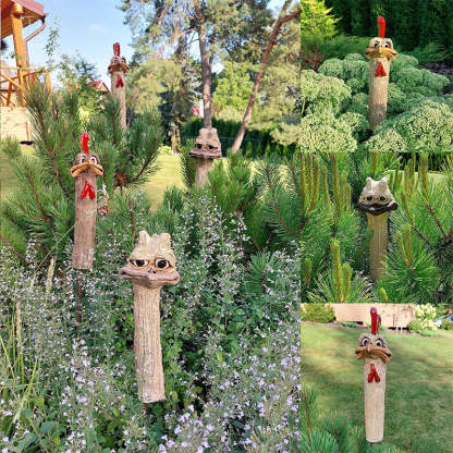 Funny Garden Hidden Chicken Statue Decoration
