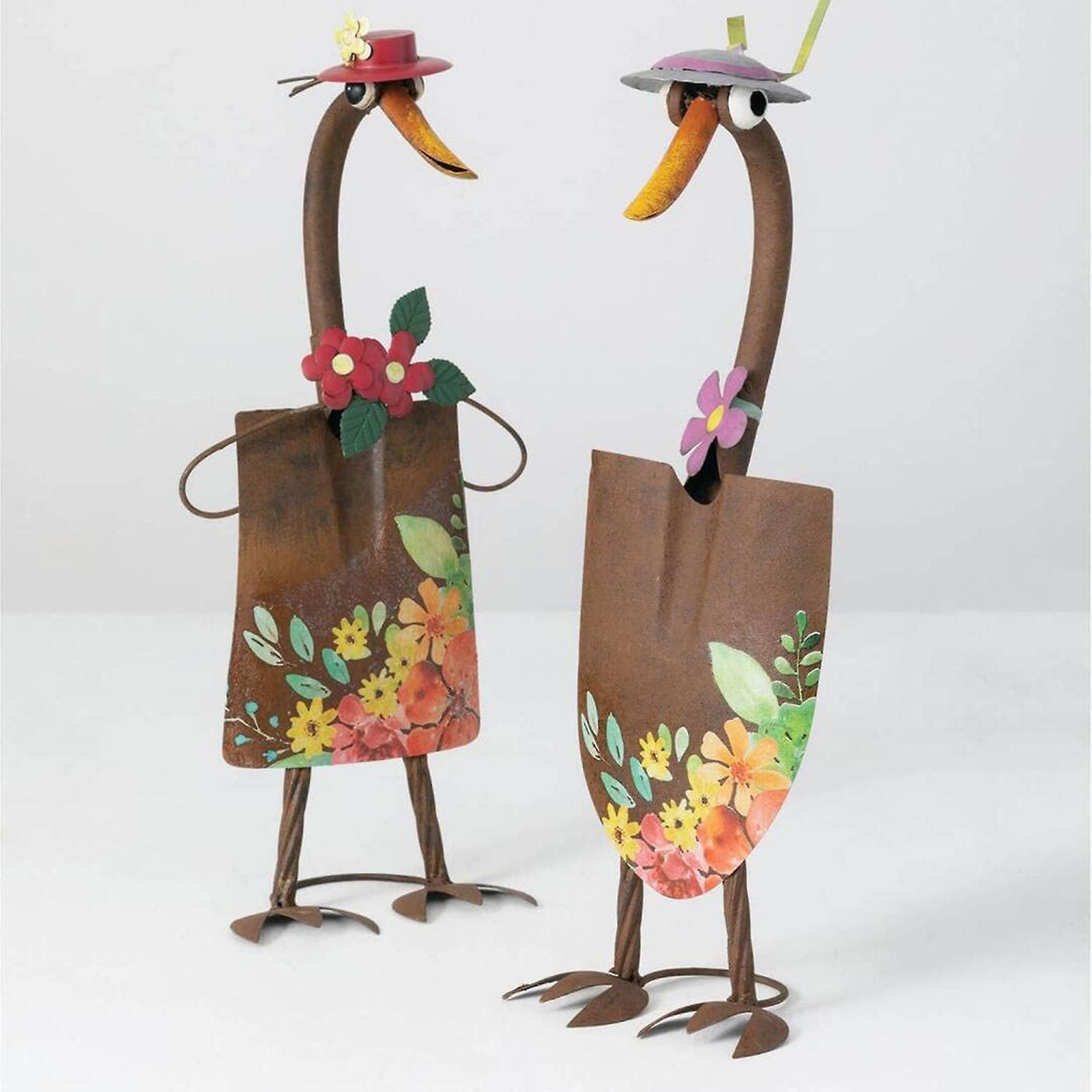𝐇𝐚𝐧𝐝𝐦𝐚𝐝𝐞®❤️Mr & Mrs Duck Metal Statue