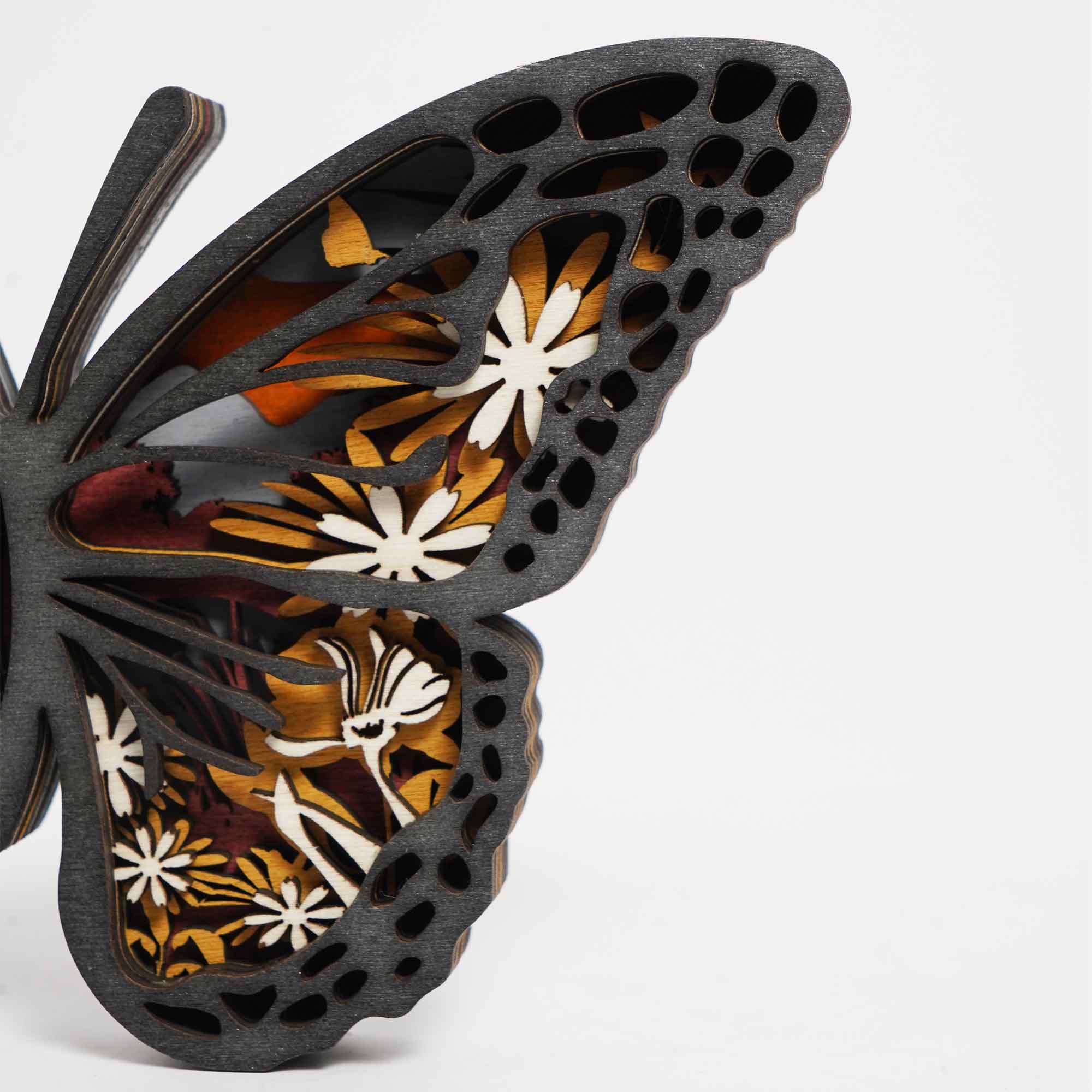 Handcraft Recycled Wood Carving Gift（Butterfly）