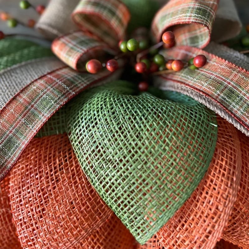 Handmade Halloween Pumpkin Wreath For Front Door