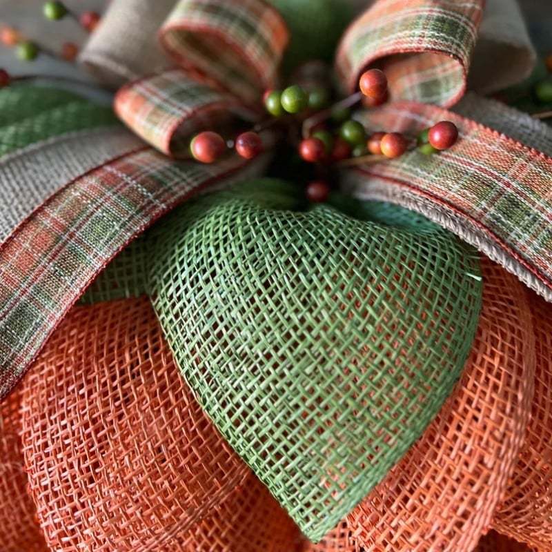 Handmade Halloween Pumpkin Wreath For Front Door