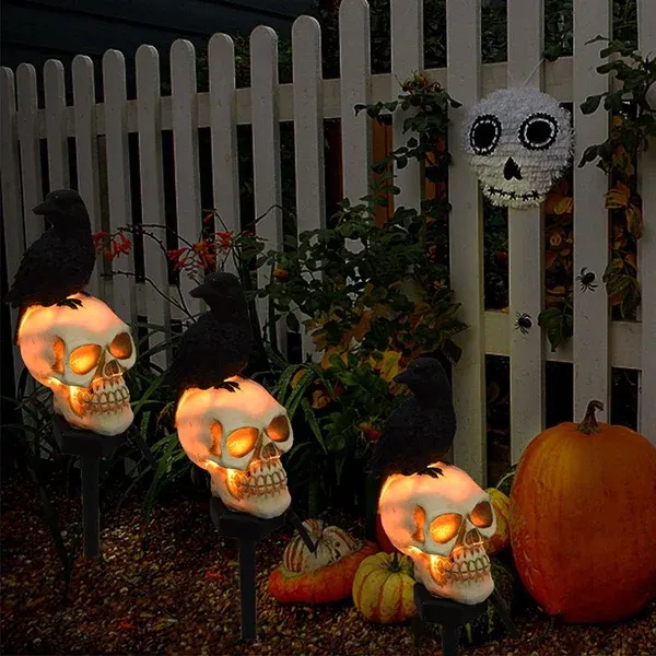 Solar Skull Crow Waterproof Landscape Light