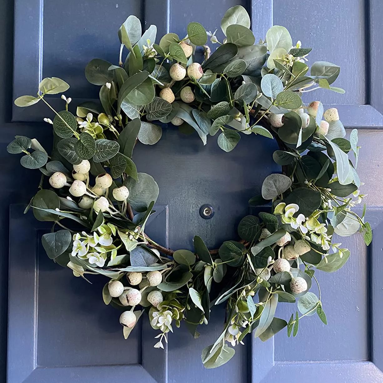 20'' Eucalyptus Wreath for Front Door-Green Decor for Home, Farmhouse 