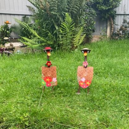 🦆𝐇𝐚𝐧𝐝𝐦𝐚𝐝𝐞 Mr & Mrs Duck Metal Statue