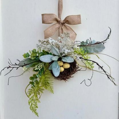 BEST SELLER Bird Nest Wreath, Mothers Day Gift, Spring Wreath, Front Door Decor, Summer Hanger, Egg Wildflower Swag, GIFT