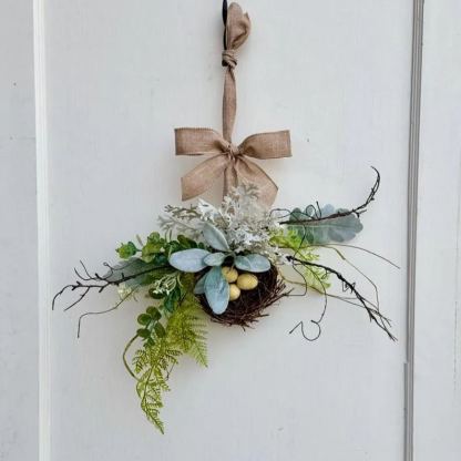 BEST SELLER Bird Nest Wreath, Mothers Day Gift, Spring Wreath, Front Door Decor, Summer Hanger, Egg Wildflower Swag, GIFT