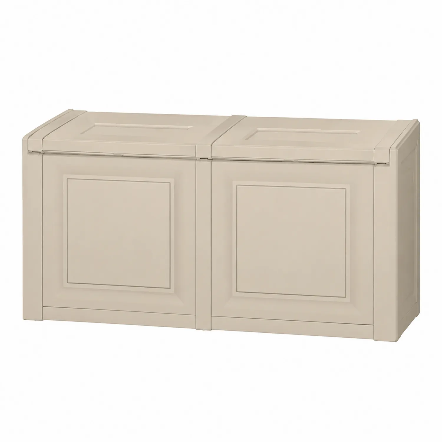 Set di 2 contenitori portaoggetti in plastica Beige 60x30x40 cm