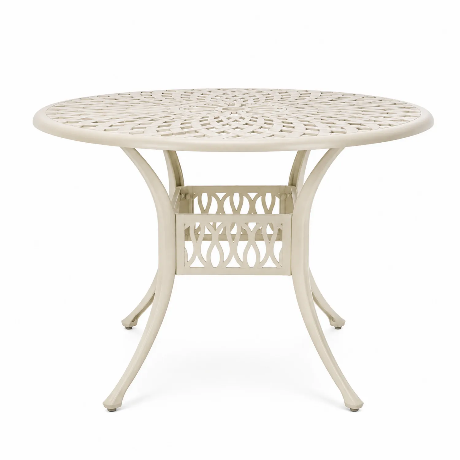 Tavolo rotondo da giardino in alluminio Beige diametro 120 cm