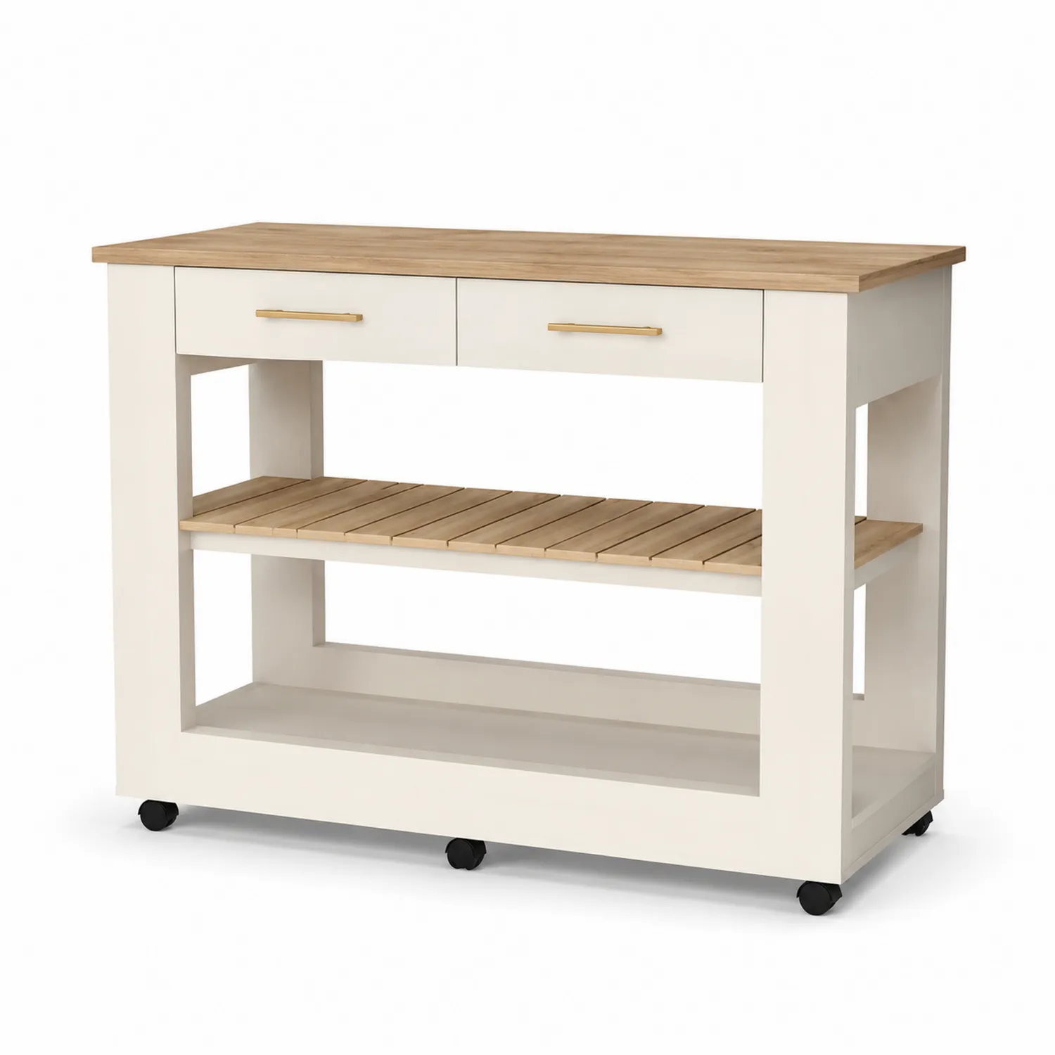 Carrello da cucina in MDF con cassetti e ripiani