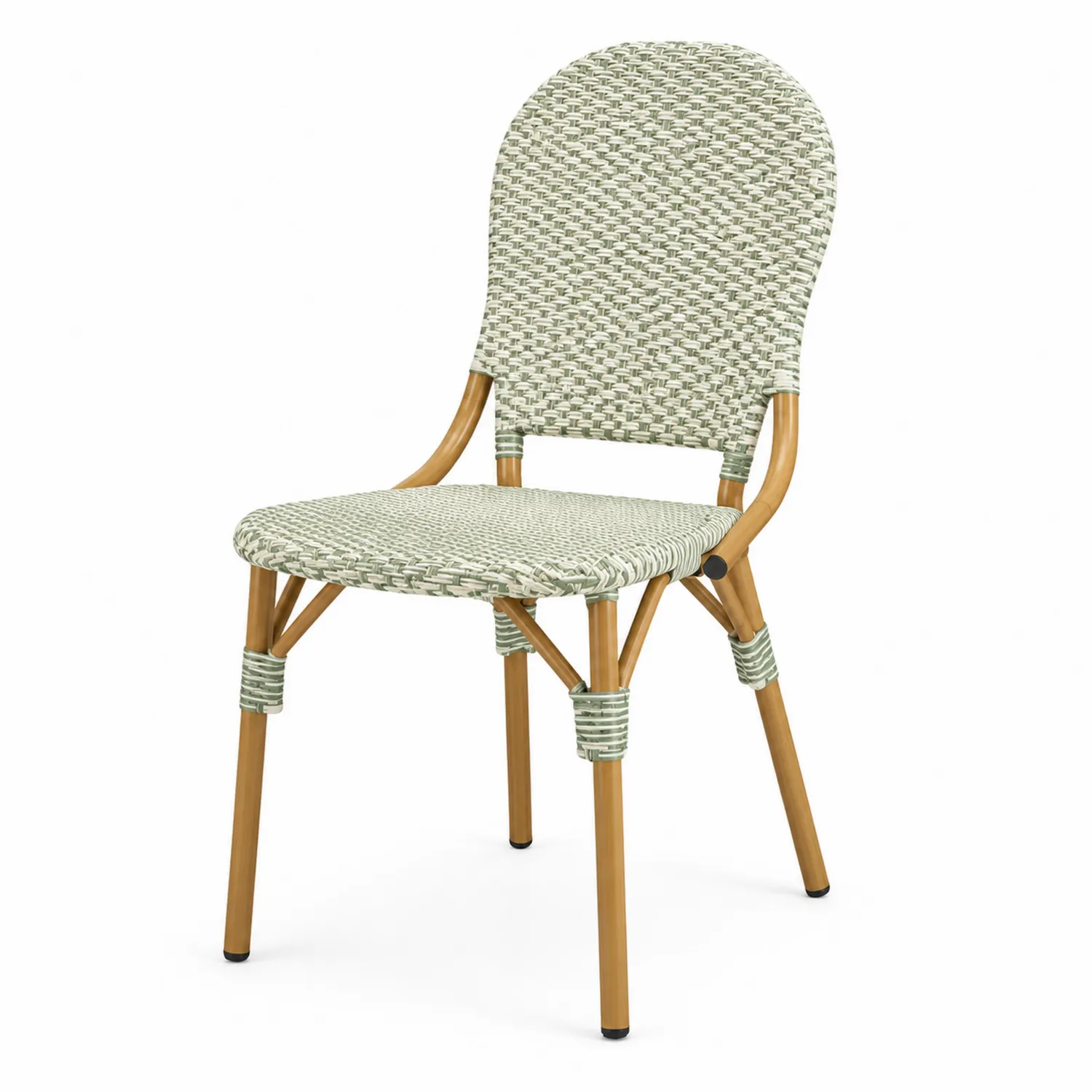 Sedia da pranzo in alluminio e rattan sintetico