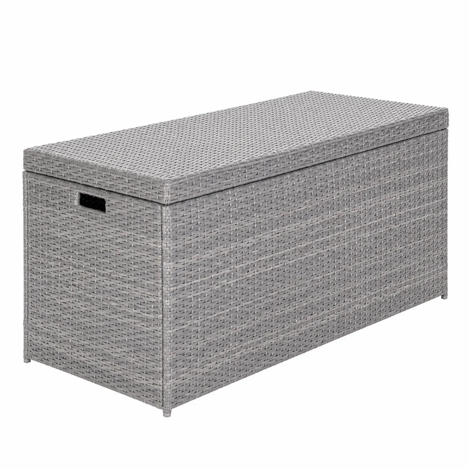 Cassapanca in Rattan Sintetico Grigio per Esterni 120x45x55 cm