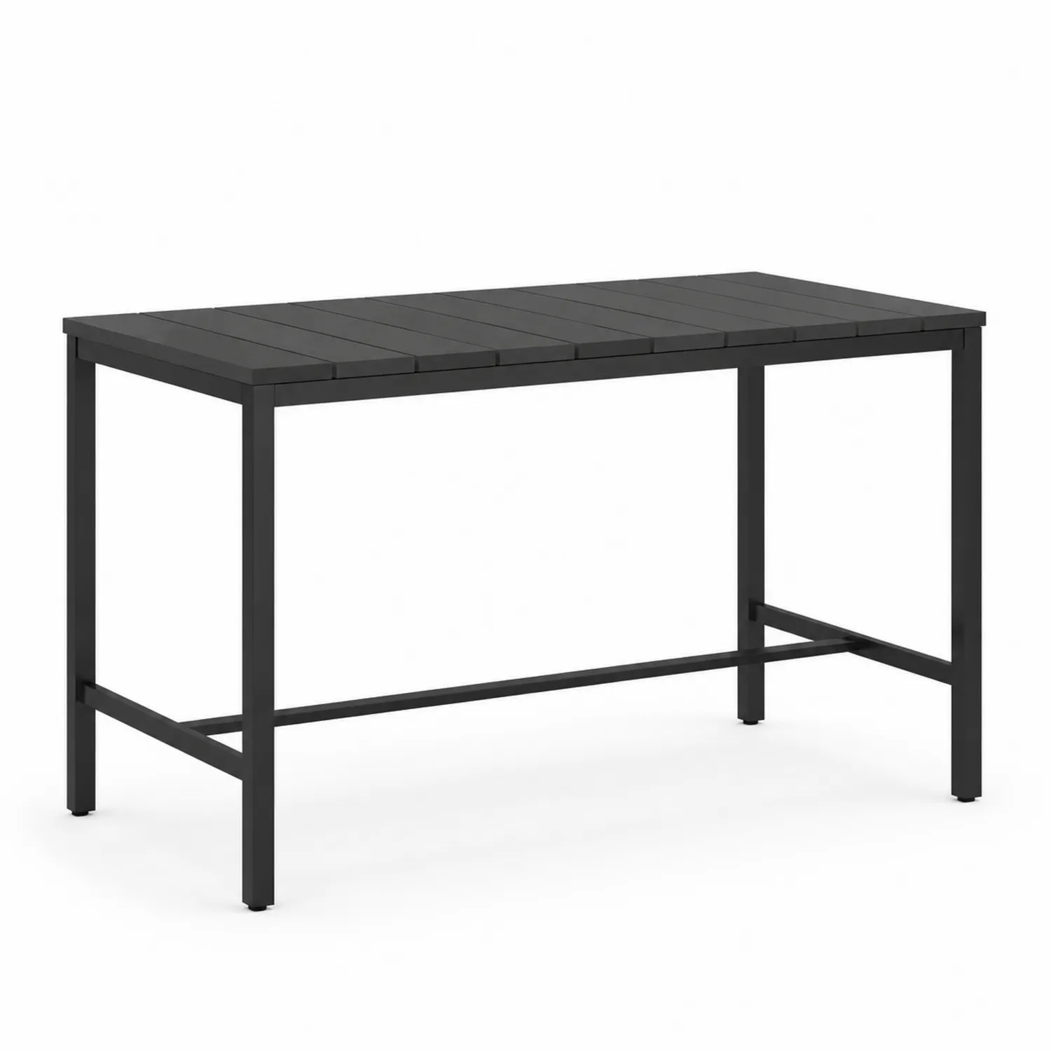 Tavolo Bar Rettangolare in Metallo Nero 120x60x104 cm