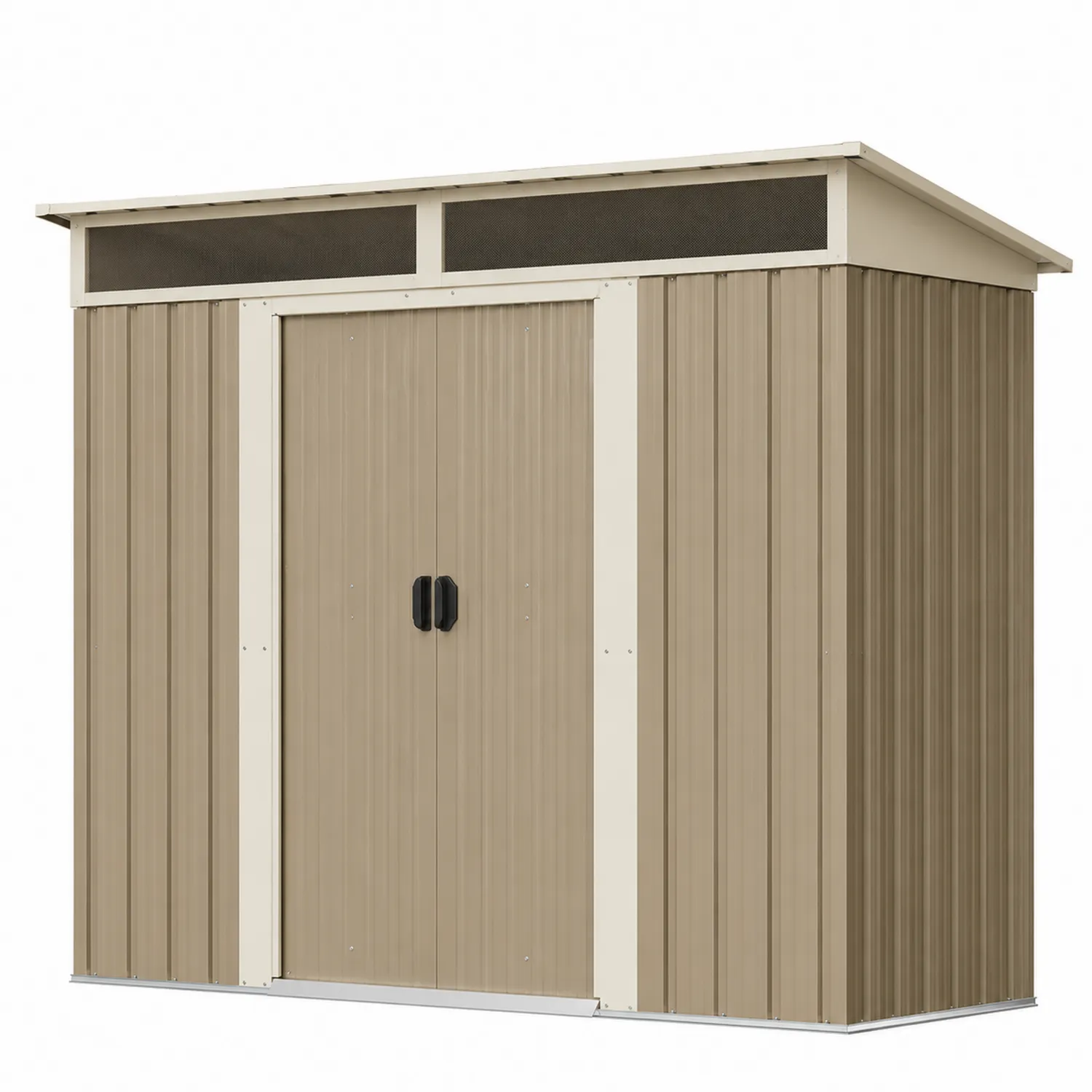 Capanno portaoggetti in acciaio zincato Beige 213x130x173 cm